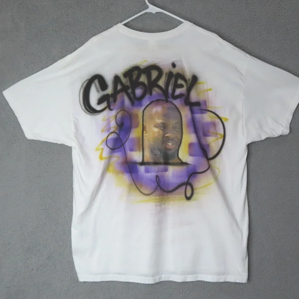 Custom Airbrushed Minnesota Vikings Gabriel Fan‎ Art T Shirt 2XL NFL Football